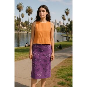 House of Sunny "Butterfly" Knit Skirt – Purple Fuzzy EcoVero / NWT Size S